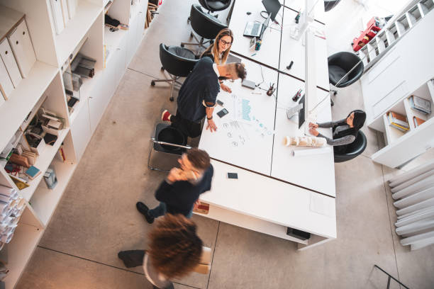 istock Business in the office, young Team working in a shared loft 1161773685