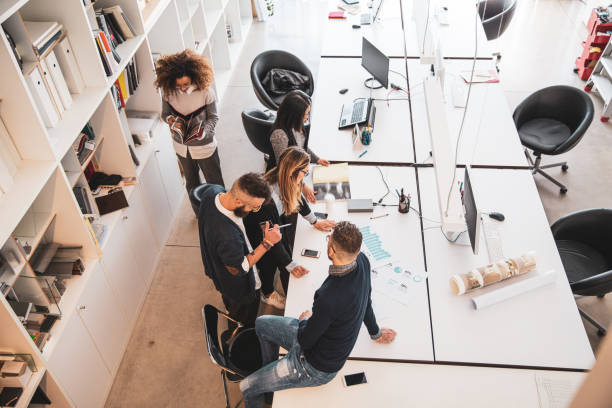 istock Business in the office, young Team working in a shared loft 1161773689