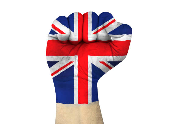 istock england flag and fist 1161774180
