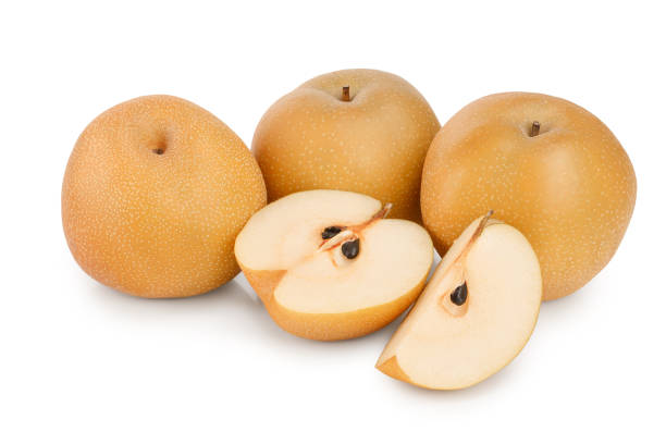 istock Fresh asian pear isolated on white background 1161777684