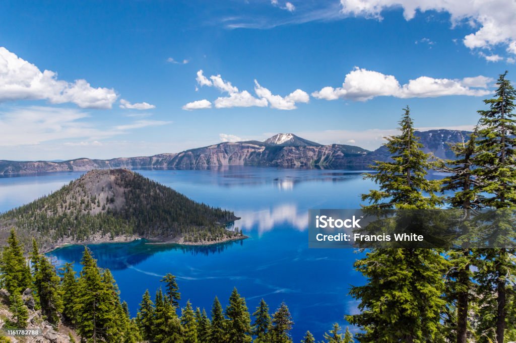 Crater lake with blue water extinct volcano Crater Lake National Park Stock Photo