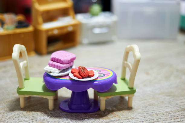 Food on Toy table with chairs
