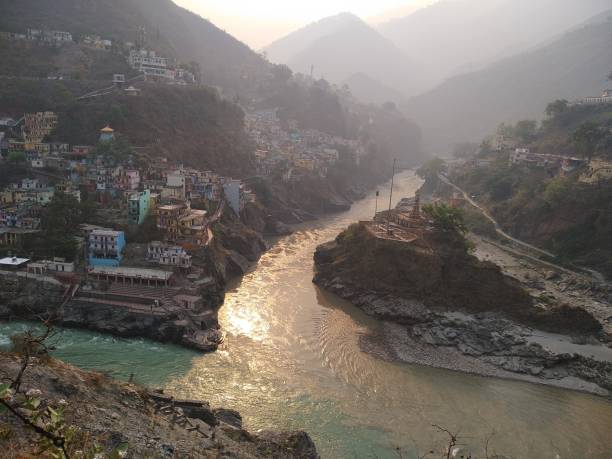istock Two rivers become Ganga in Devprayag Sangam 1161789238