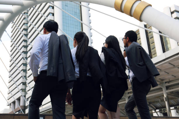 istock Business person walking to office concept. 1161791437