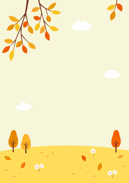 ilustrações, clipart, desenhos animados e ícones de cenário do outono. fundo da paisagem da natureza da queda. - setembro amarelo