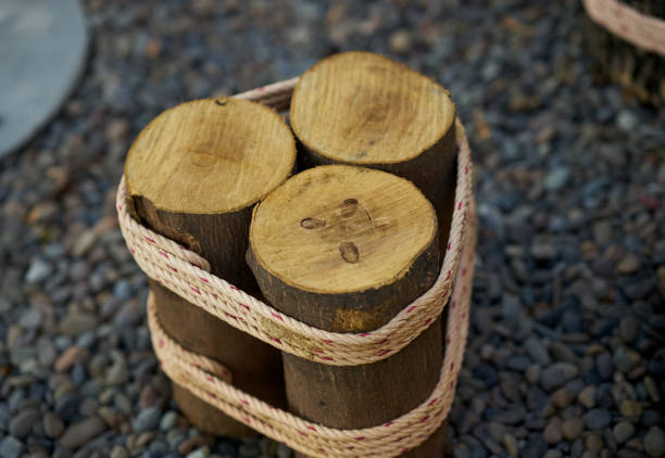 Tied logs chair in top view