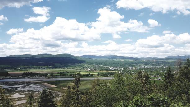 Baie-Saint-Paul (photo2) View of the valley of the city of Baie-Saint-Paul in the Charlevoix region of Quebec. charlevoix photos stock pictures, royalty-free photos & images