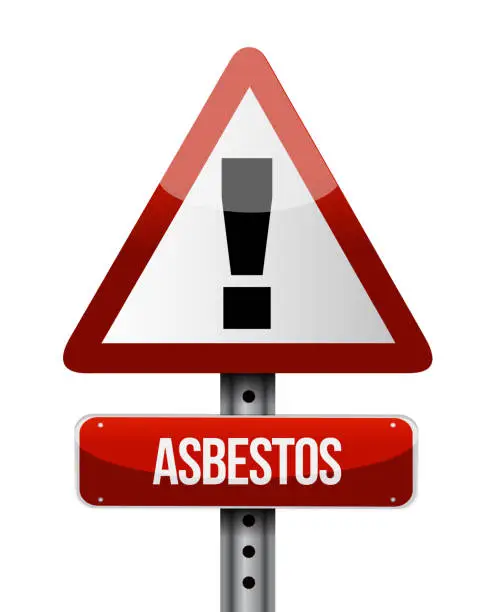 Vector illustration of Asbestos road sign