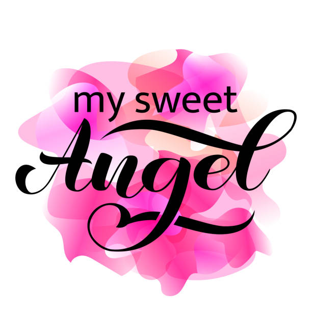 istock Angel brush lettering for clothes or poster. Vector illustration 1161797769