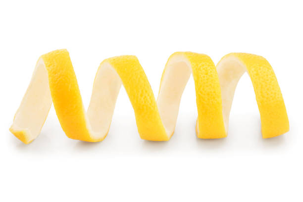 istock Lemon peel isolated on white background. Healthy food 1161803643