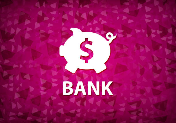 illustrations, cliparts, dessins animés et icônes de banque (signe de dollar de boîte de cochon) fond rose - piggy bank currency savings finance