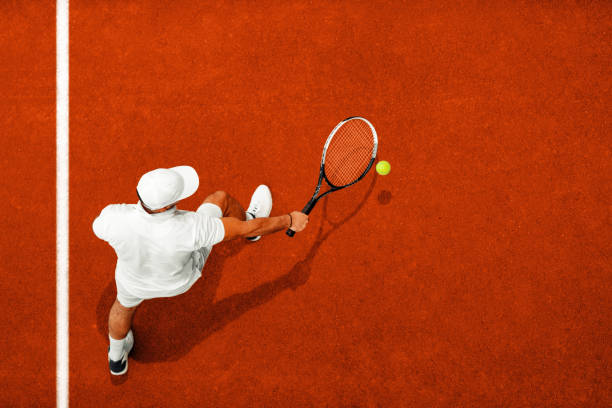 istock Tennis player focused in ready position 1161810254