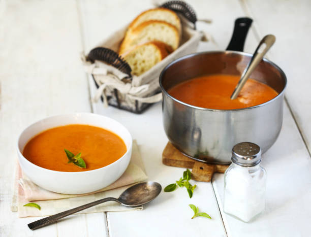 istock Roasted vegetable cream soup. Tomato soup 1161811382