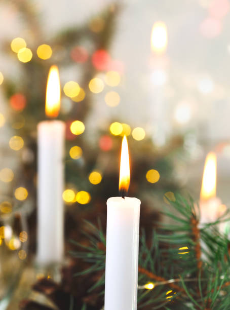 istock Christmas candles in atmospheric light 1161811641