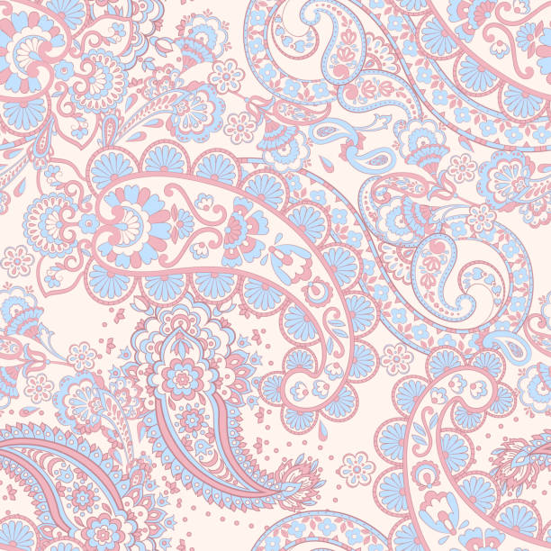 페이즐리 매끄러운 패턴과 인도 스타일의 꽃. - 3639 stock illustrations