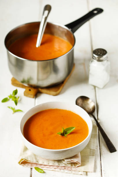 istock Roasted vegetable cream soup. Tomato soup 1161812781