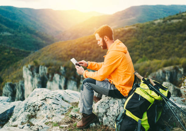 istock Hiker resting on the mountain peak 1161814055