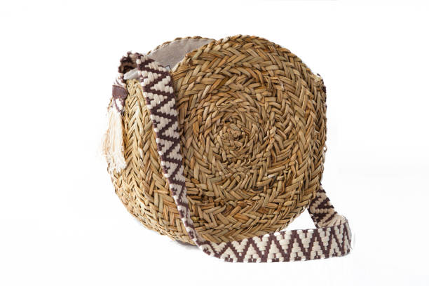 istock Woman straw bag isolated on white background 1161814167