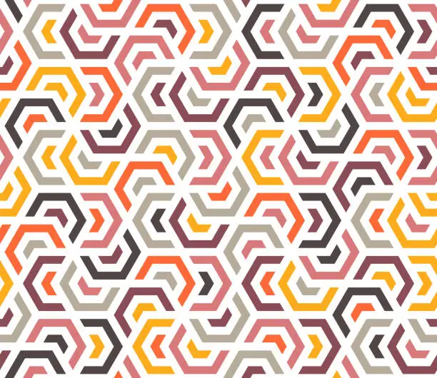 Vector illustration of Multi Colored Geometric Grid Pattern Background