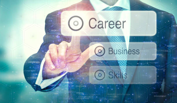 istock Futuristic display with a Career concept written on it. 1161814959