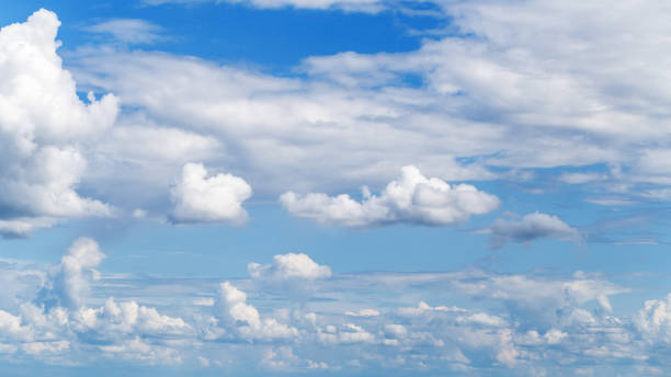 paisagem de cumulus humilis - cumulus humilis - fotografias e filmes do acervo