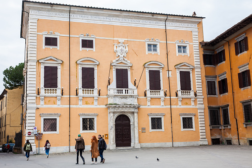Pisa, Italy - April, 2018: Palazzo del Consiglio dei Dodici at the Knights Square in Pisa