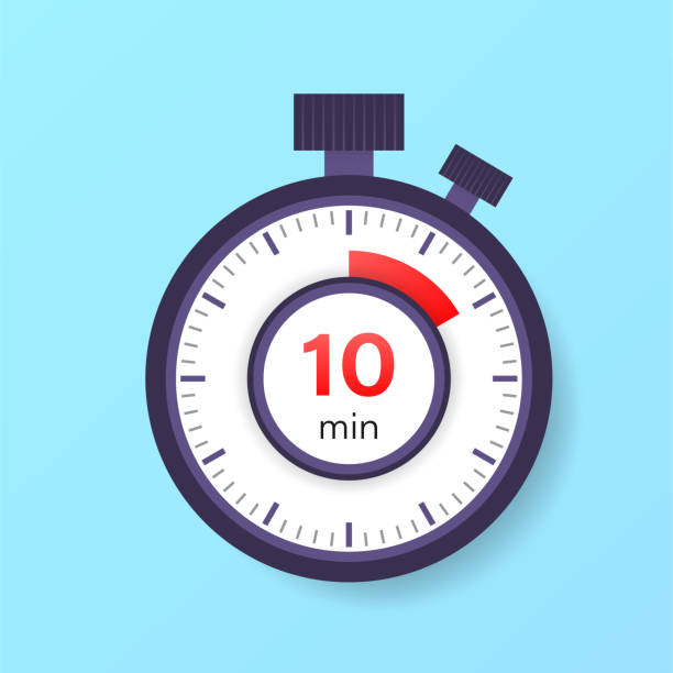 illustrazioni stock, clip art, cartoni animati e icone di tendenza di il timer di 10 minuti. icona cronometro in stile piatto. - 10 speed