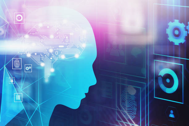 istock Man head, AI network and icons 1161827323