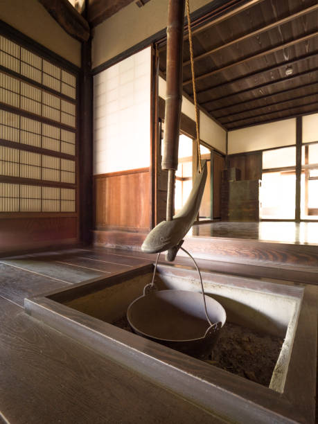 Antique Japanese Furniture Fumidukue Stock Photo - Download Image