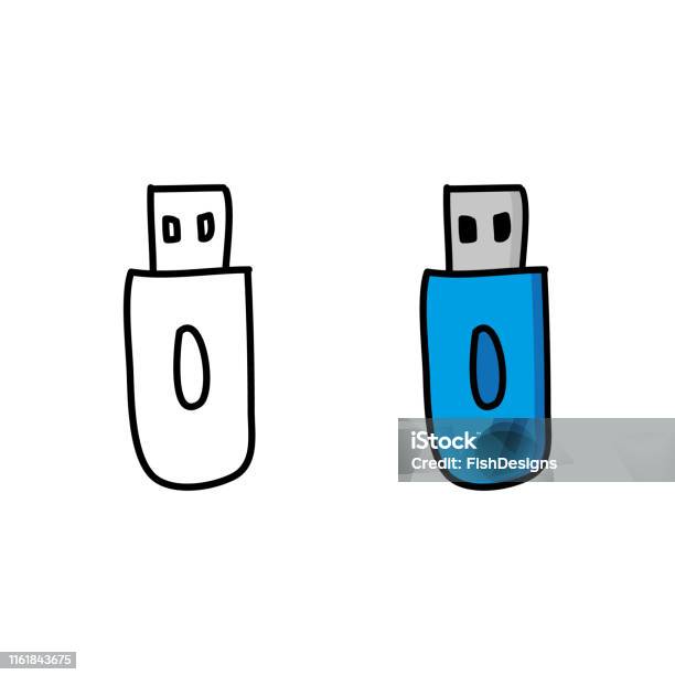 Pendrive Stock Illustration - Download Image Now - USB Stick