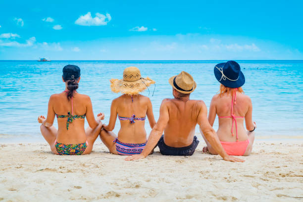 istock Friends at tropical beach 1161853622