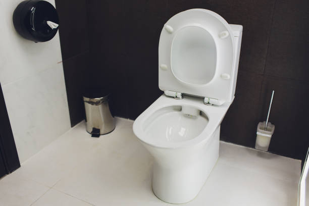 istock Toilet that Glows in a Standard Modern Bathroom. 1161854866