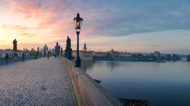 istock Beautiful sunrise panorama with historic Charles Bridge 1161855173