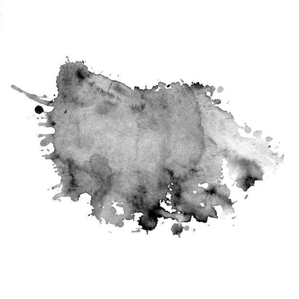 istock Watercolor stain of gray with splashes. 1161855199