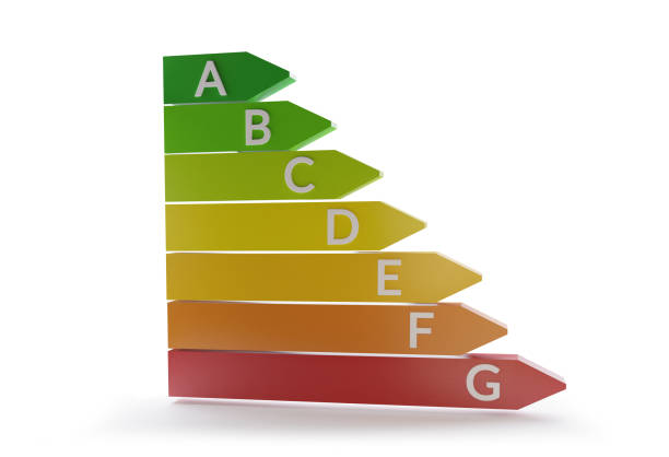 energy rating isolated on white background 3d-illustration stock photo