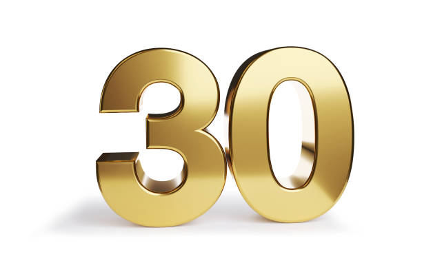 istock 30 thirty bold letters golden isolated 3d-illustration 1161857829