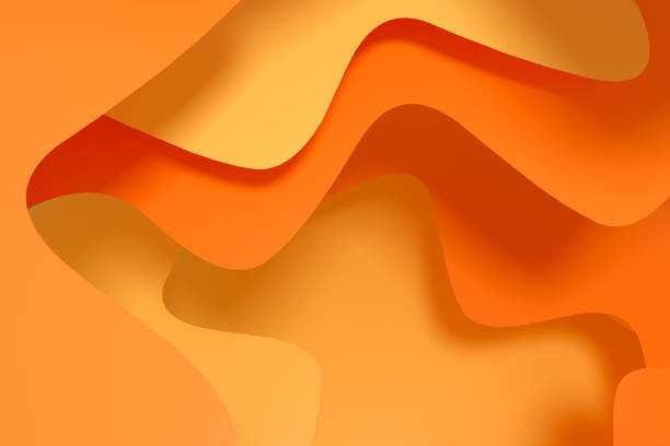 3d rendering kurve papier hintergrund, bunten hintergrund. - orange farbe grafiken stock-fotos und bilder