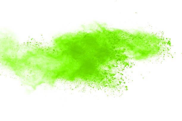 istock Green powder explosion on white background. Colored cloud. Colorful dust explode. Paint Holi. 1161871262