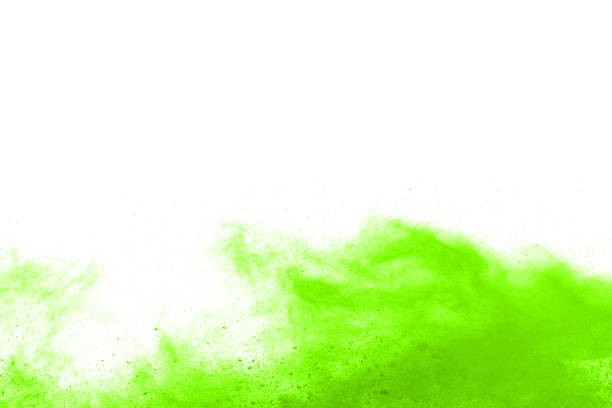 istock Green powder explosion on white background. Colored cloud. Colorful dust explode. Paint Holi. 1161871270