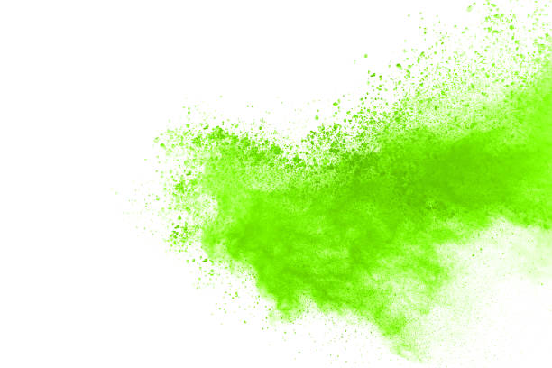 istock Green powder explosion on white background. Colored cloud. Colorful dust explode. Paint Holi. 1161871272