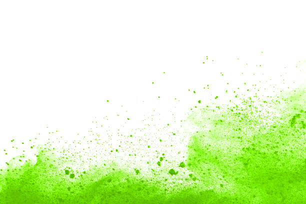 istock Green powder explosion on white background. Colored cloud. Colorful dust explode. Paint Holi. 1161871301