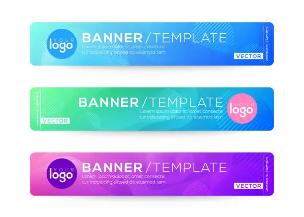 Vector illustration of Abstract Web banner design background or header Templates. Fluid gradient shapes composition with colorful bright colors