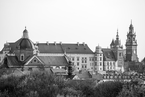 Krakow, Poland and its famous landmark the Wawel Royal Castle and Cathedral.  One of the most popular tourist destinations.