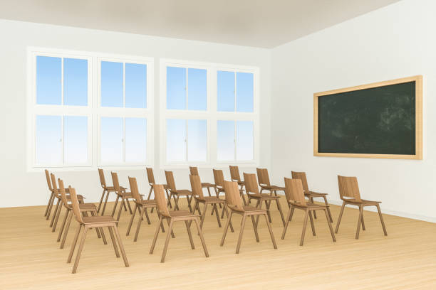 istock A classroom with a blackboard in the front of the room, 3d rendering. 1161881831