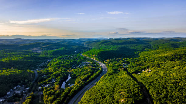 istock A highway passing through the lush forests of Canada 1161883601