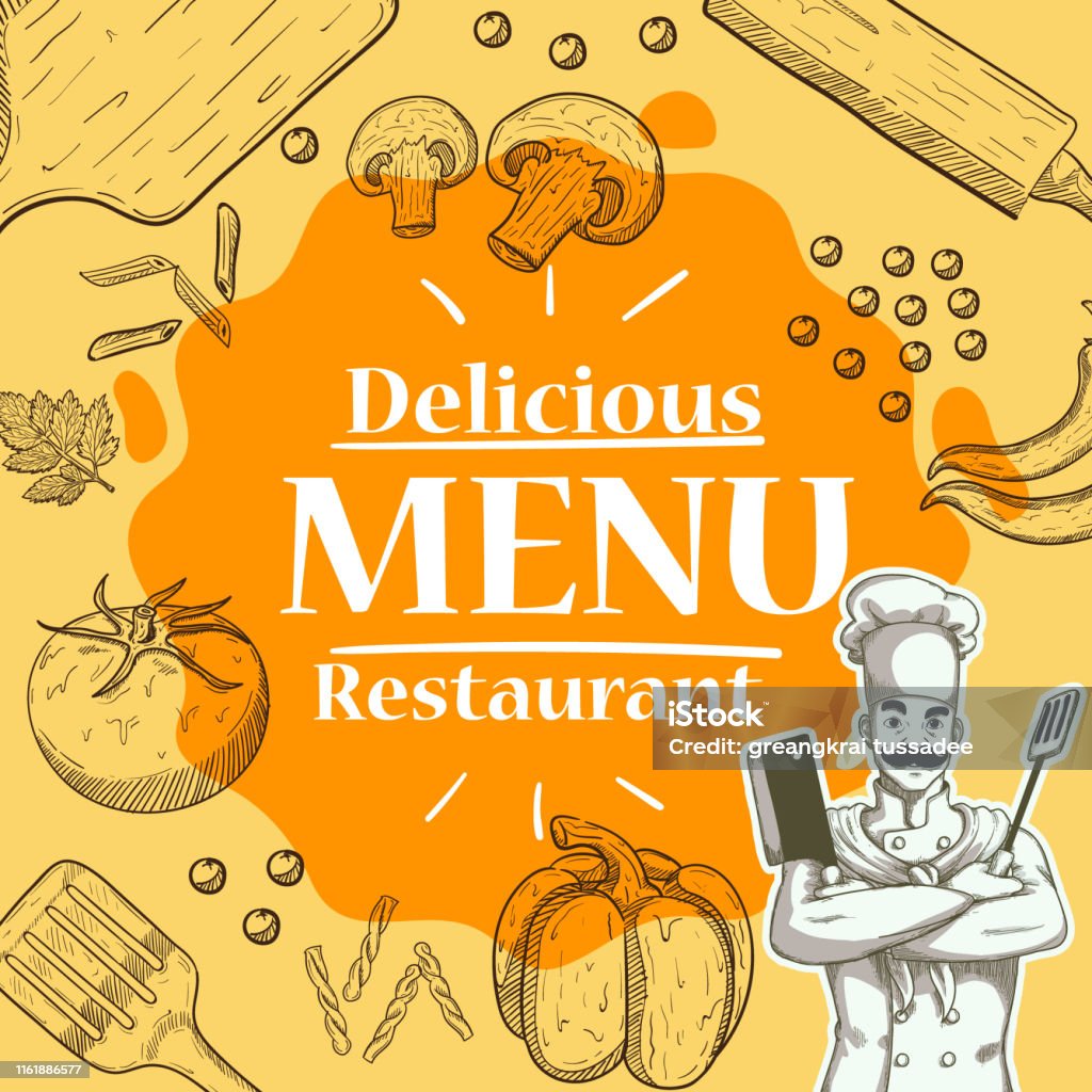 Restaurant Menu Background Design Vector Stock Illustration - Download  Image Now - Barbecue - Meal, Breakfast, Brochure - iStock