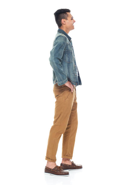 istock Good looking tall black man wearing denim jacket - hands on hips 1161890191