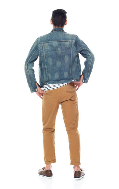 istock Good looking tall black man wearing denim jacket - hands on hips 1161890199