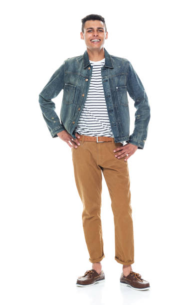 istock Good looking tall black man wearing denim jacket - hands on hips 1161890200