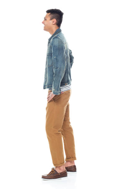 istock Good looking tall black man wearing denim jacket - hands on hips 1161890202